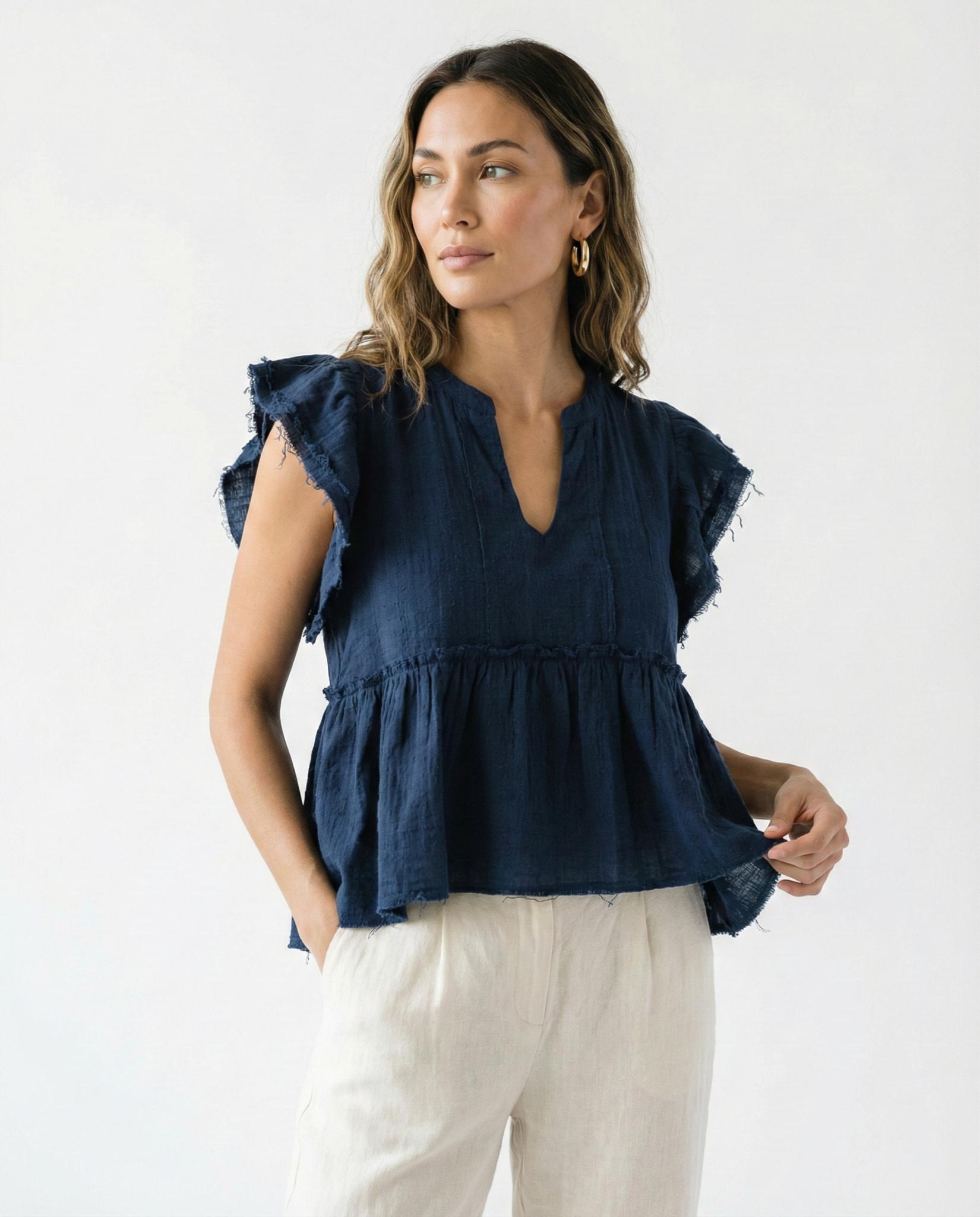 Coastline Top - Navy