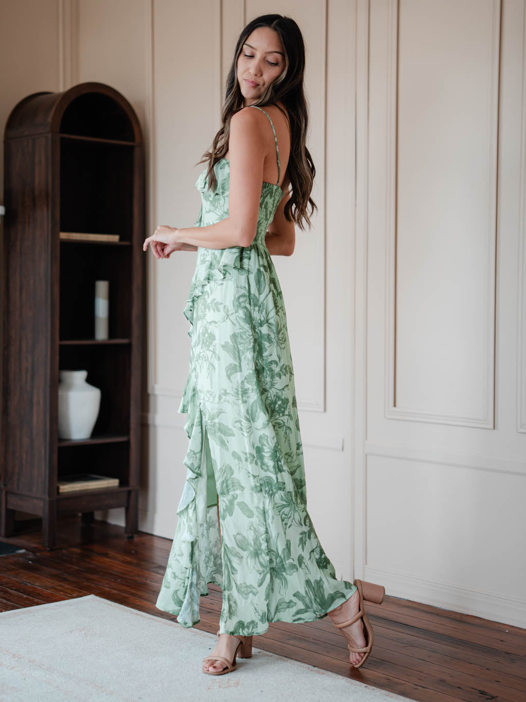 Love Letters Floral Maxi Dress - Green