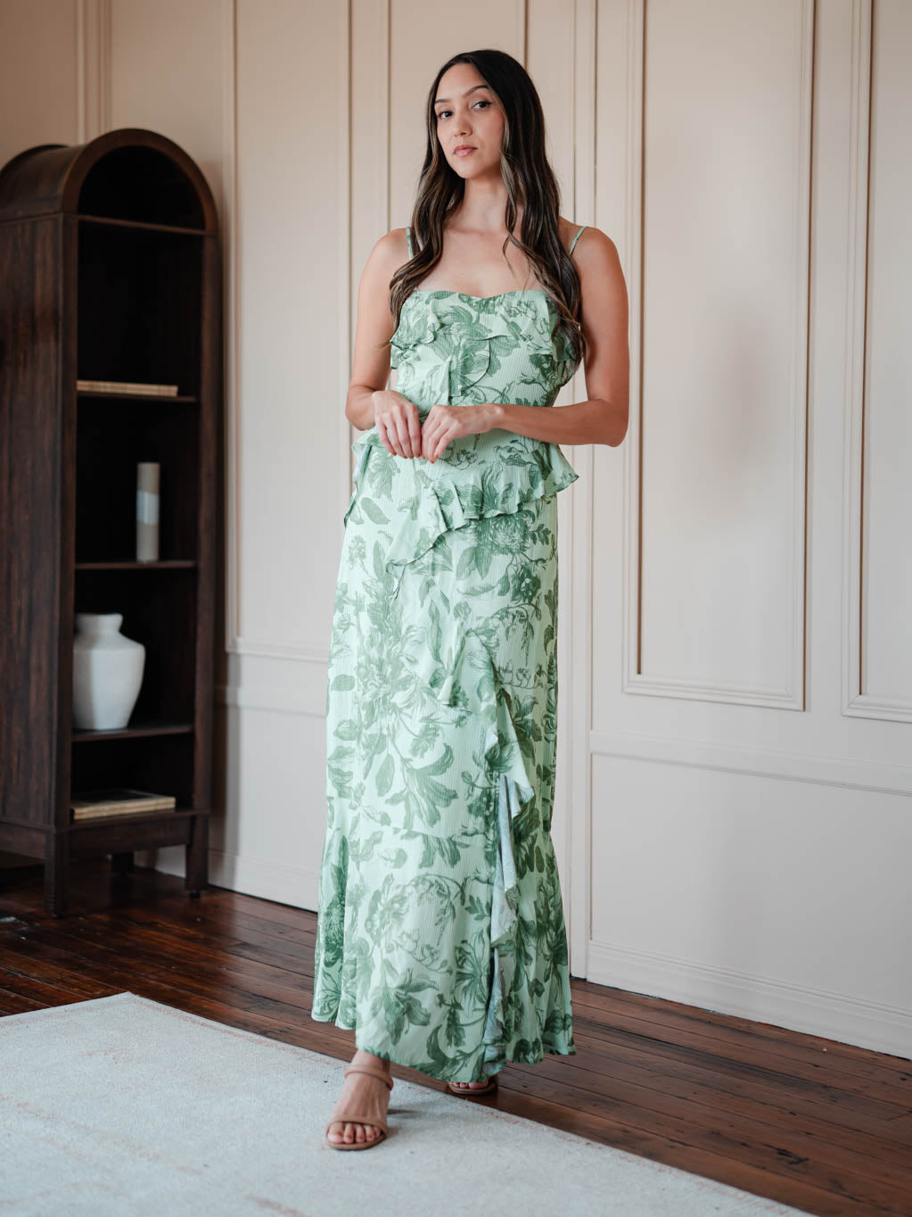 Love Letters Floral Maxi Dress - Green