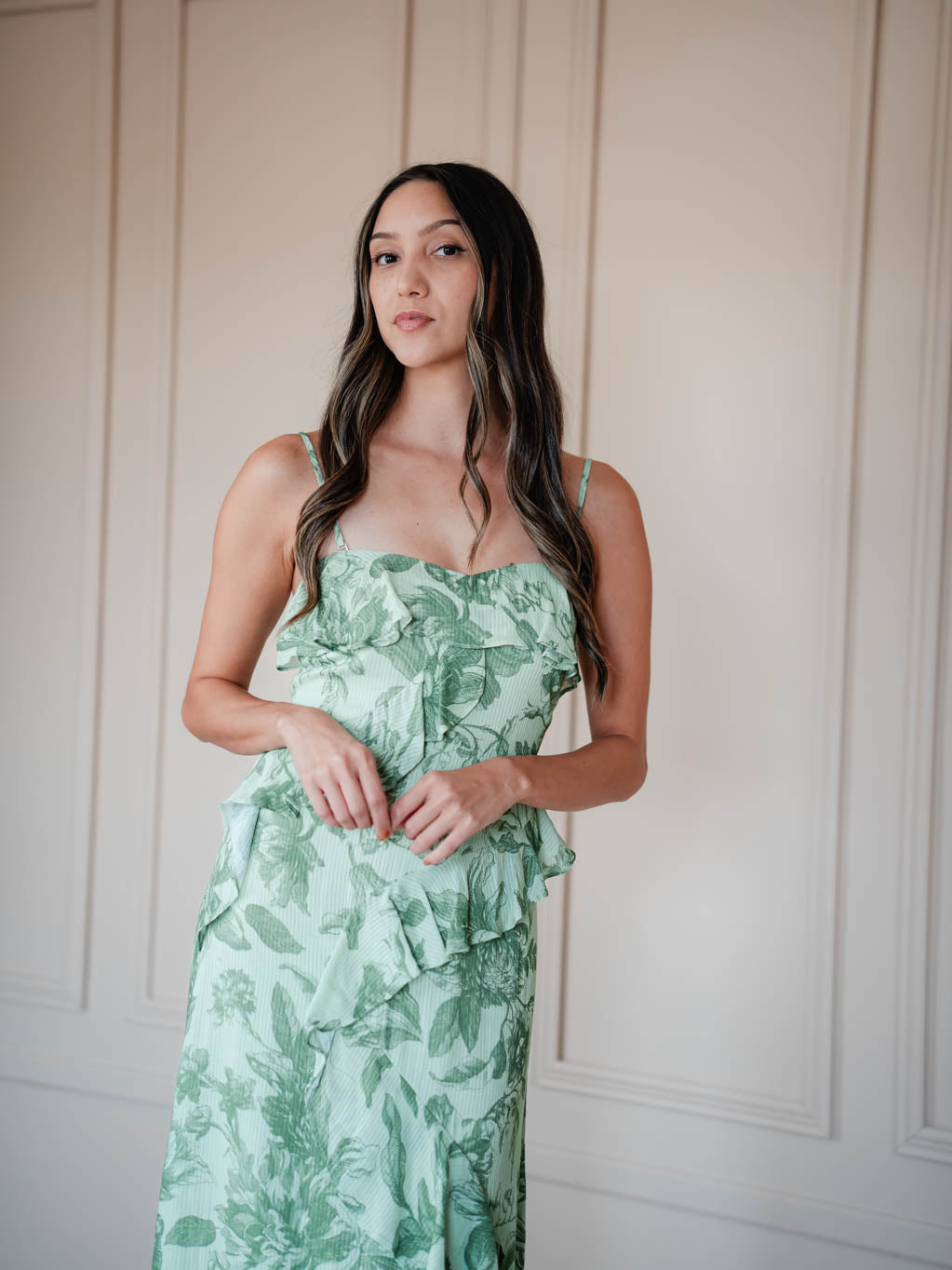 Love Letters Floral Maxi Dress - Green