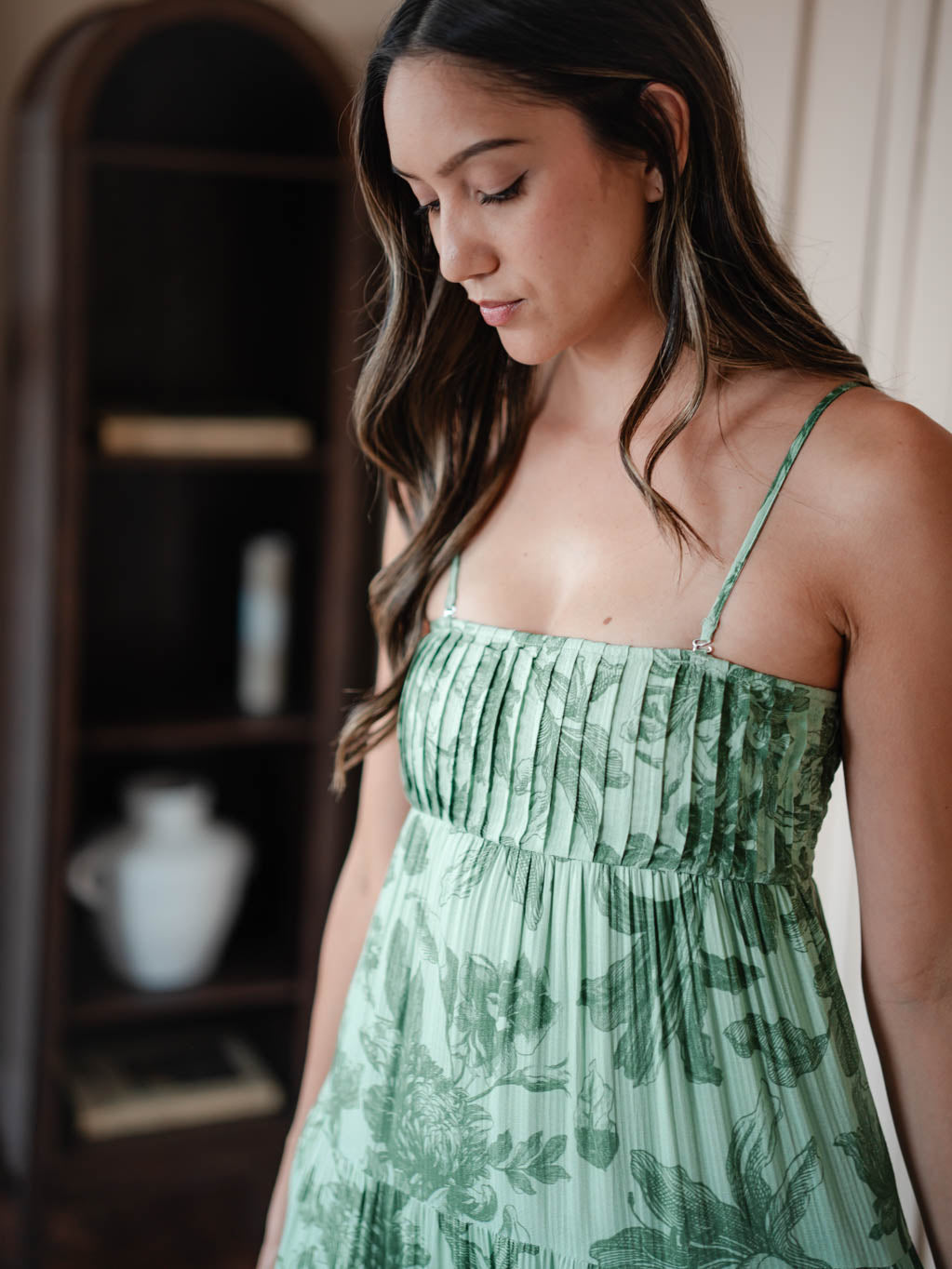 Georgia Floral Maxi Dress - Green