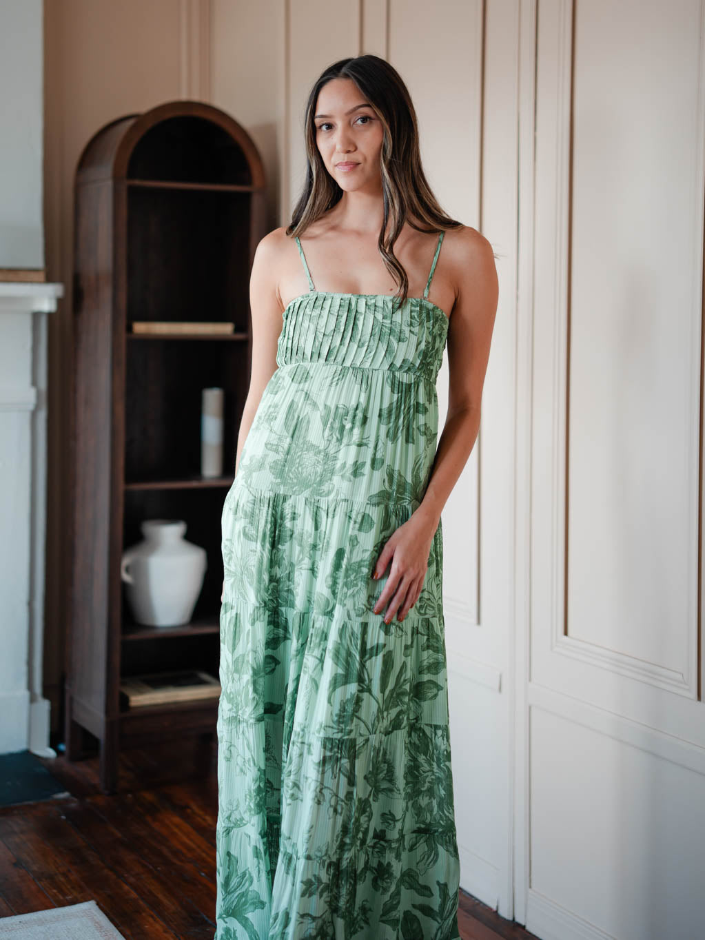 Georgia Floral Maxi Dress - Green