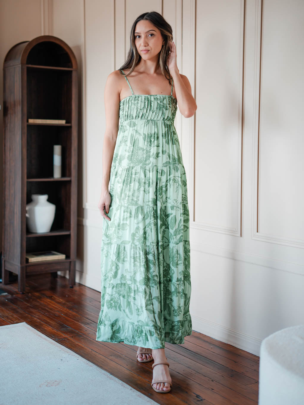 Georgia Floral Maxi Dress - Green