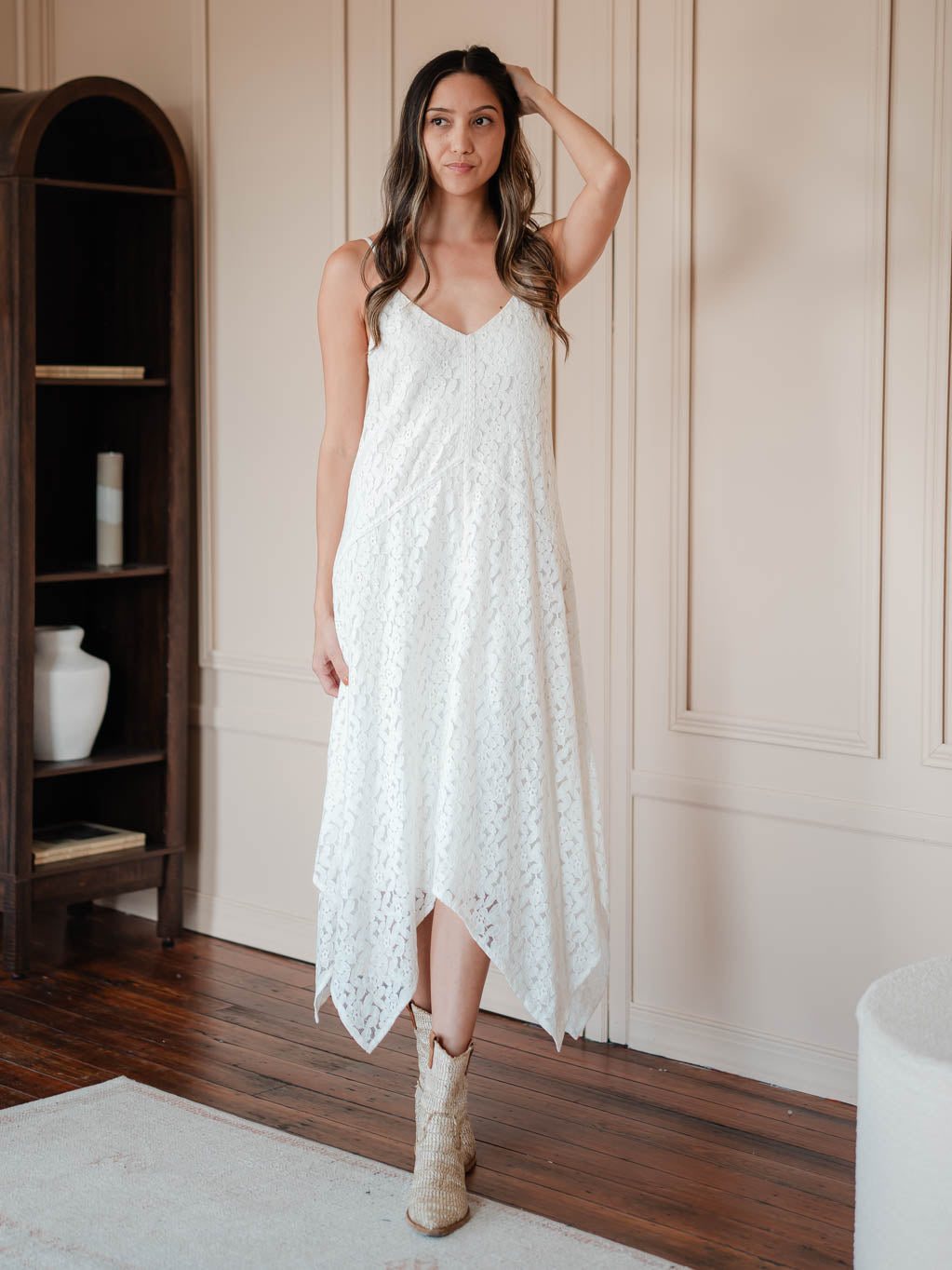 In The Light Lace Midi Dress - Ivory