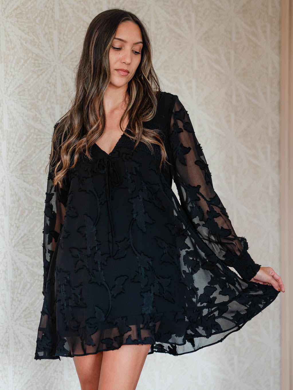 Freefalling Mini Dress - Black