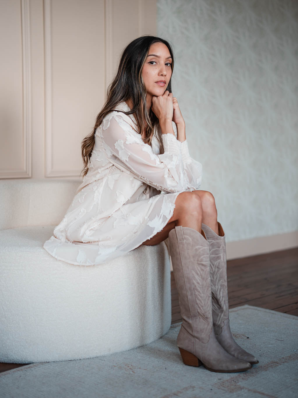 Freefalling Mini Dress - Cream *PRE-ORDER (10/8)*