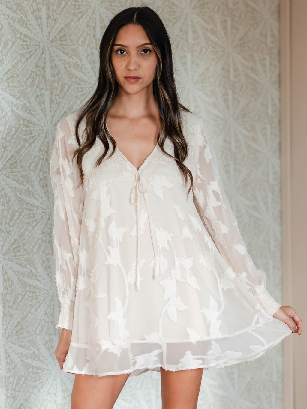 Freefalling Mini Dress - Cream