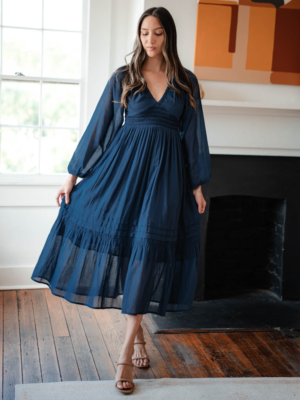 navy blue plus size midi dress Plus Size Dresses Wedding Guest Fall Navy Blue Women Midi Long Sleeve Lace  Semi Formal A Line Winter Smocked Flowy Dress at Amazon Women's Clothing  store