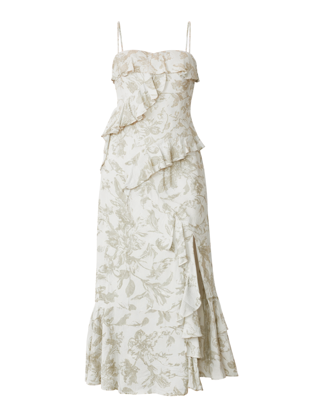 Love Letters Floral Maxi Dress - Oatmeal/Beige