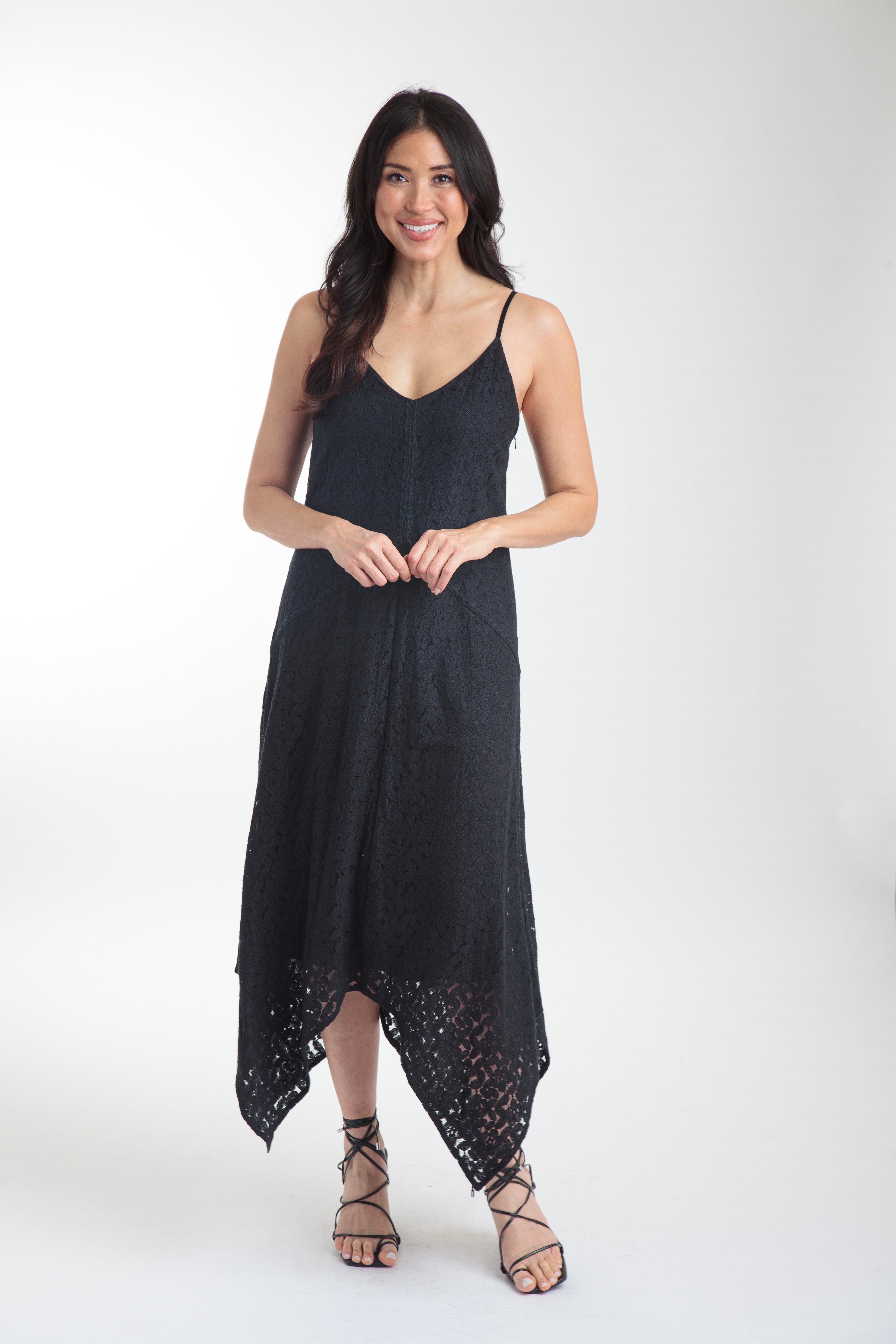 In The Light Lace Midi Dress - Black