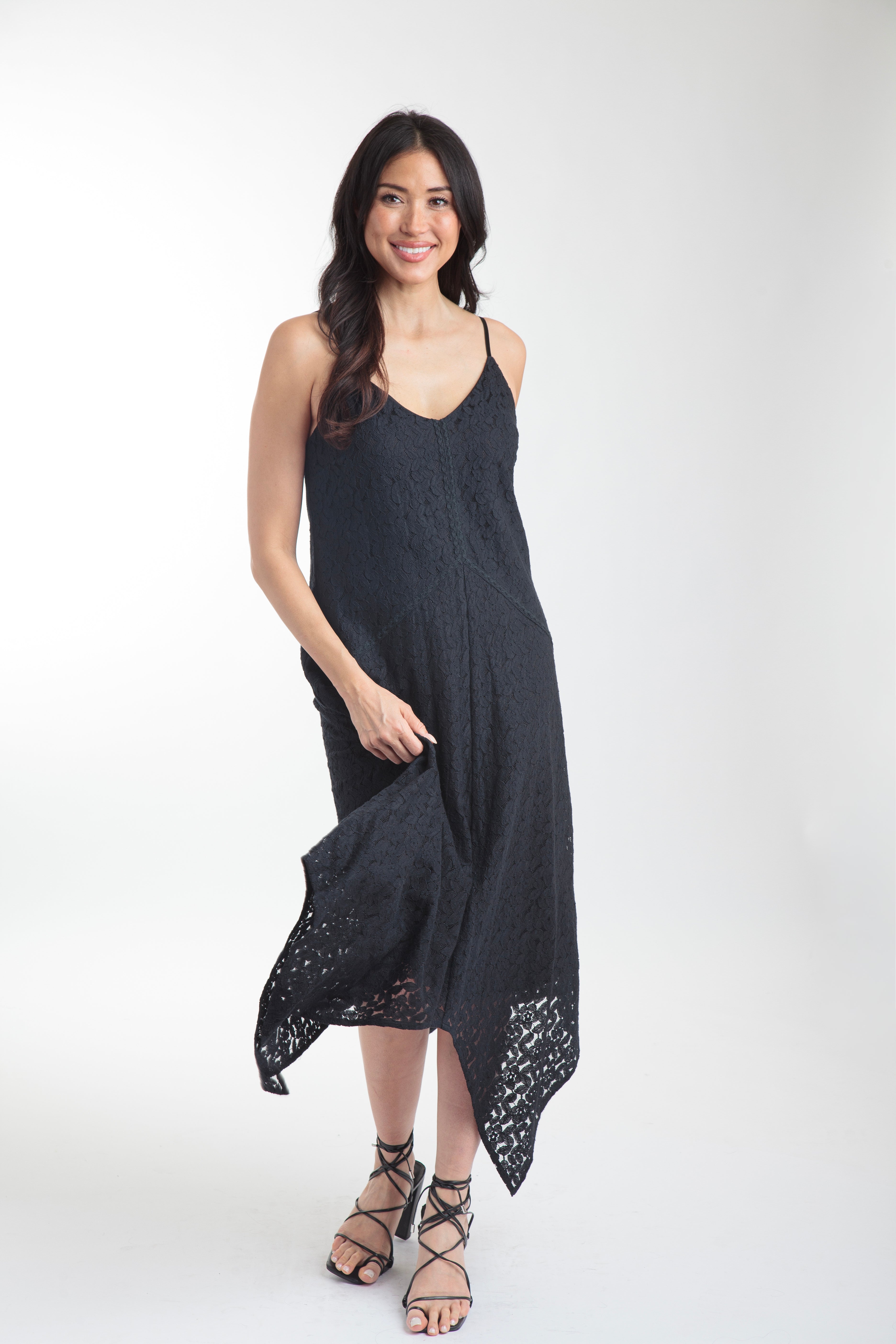 In The Light Lace Midi Dress - Black