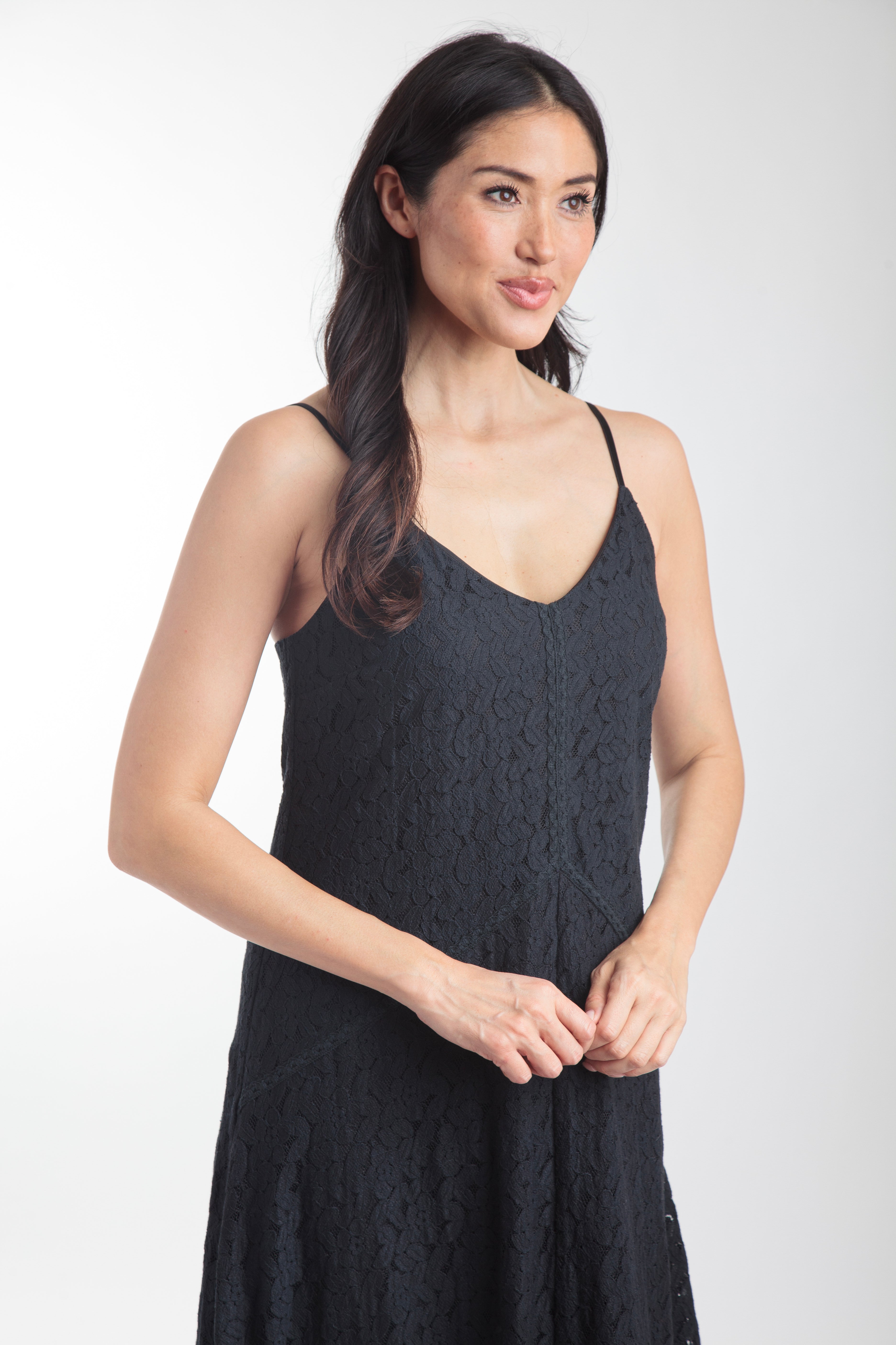 In The Light Lace Midi Dress - Black