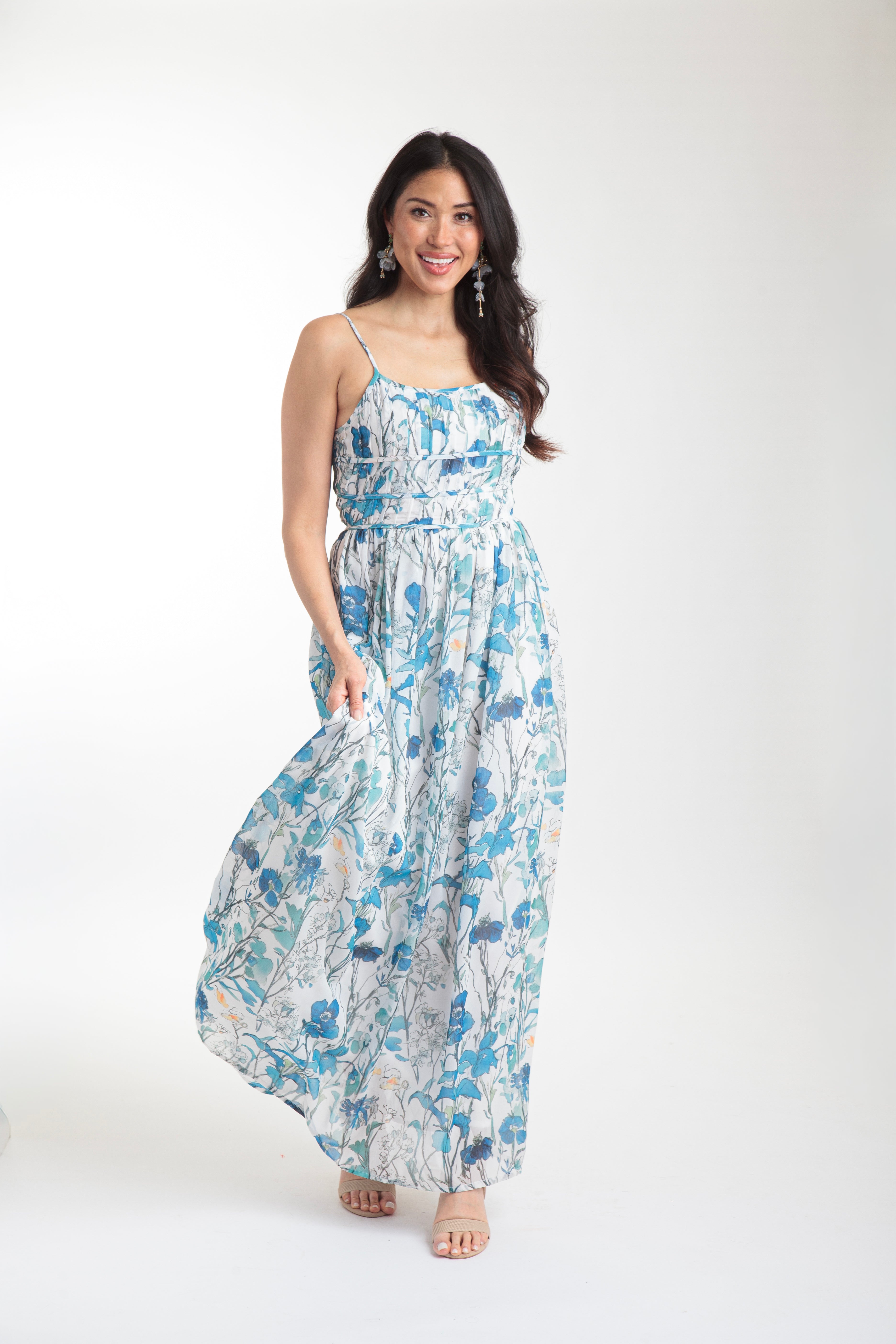 Verona Maxi Dress - Blue Wildflowers