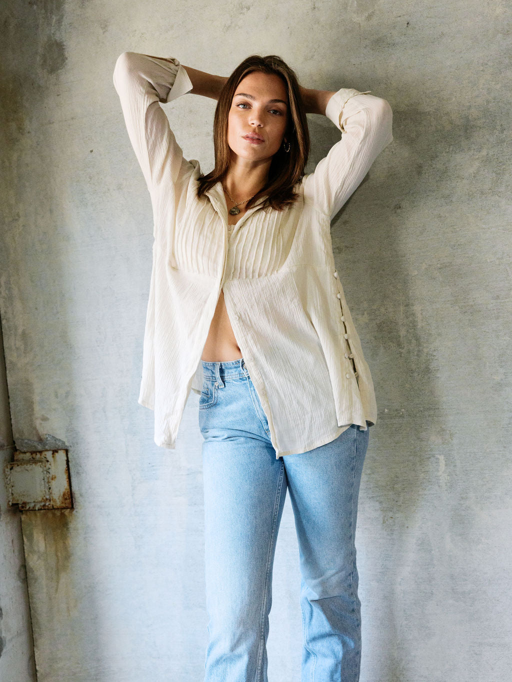 Well Wishes Button Down - Sand
