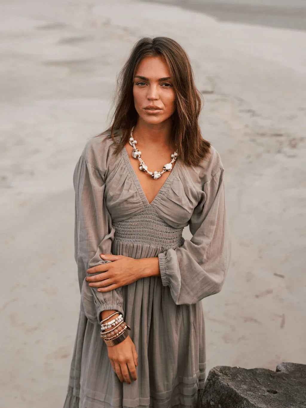 Beloved Maxi Dress - Stone - Rain of May