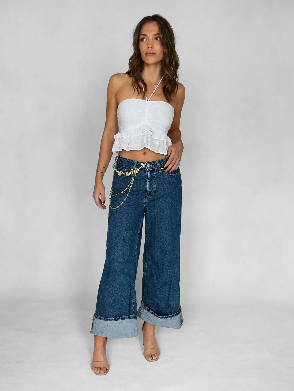 Brightside Halter Top - White - Rain of May