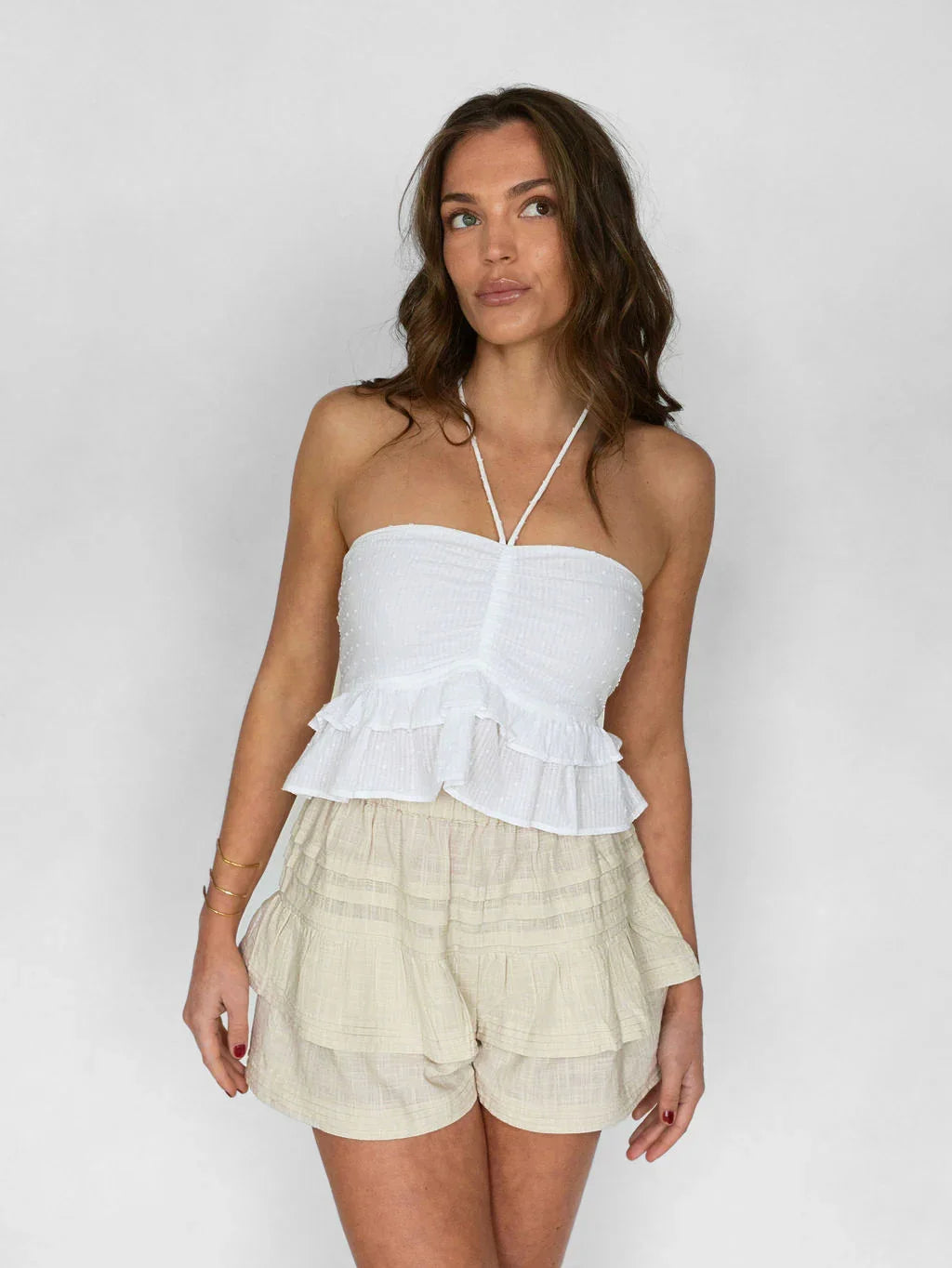 Brightside Halter Top - White - Rain of May