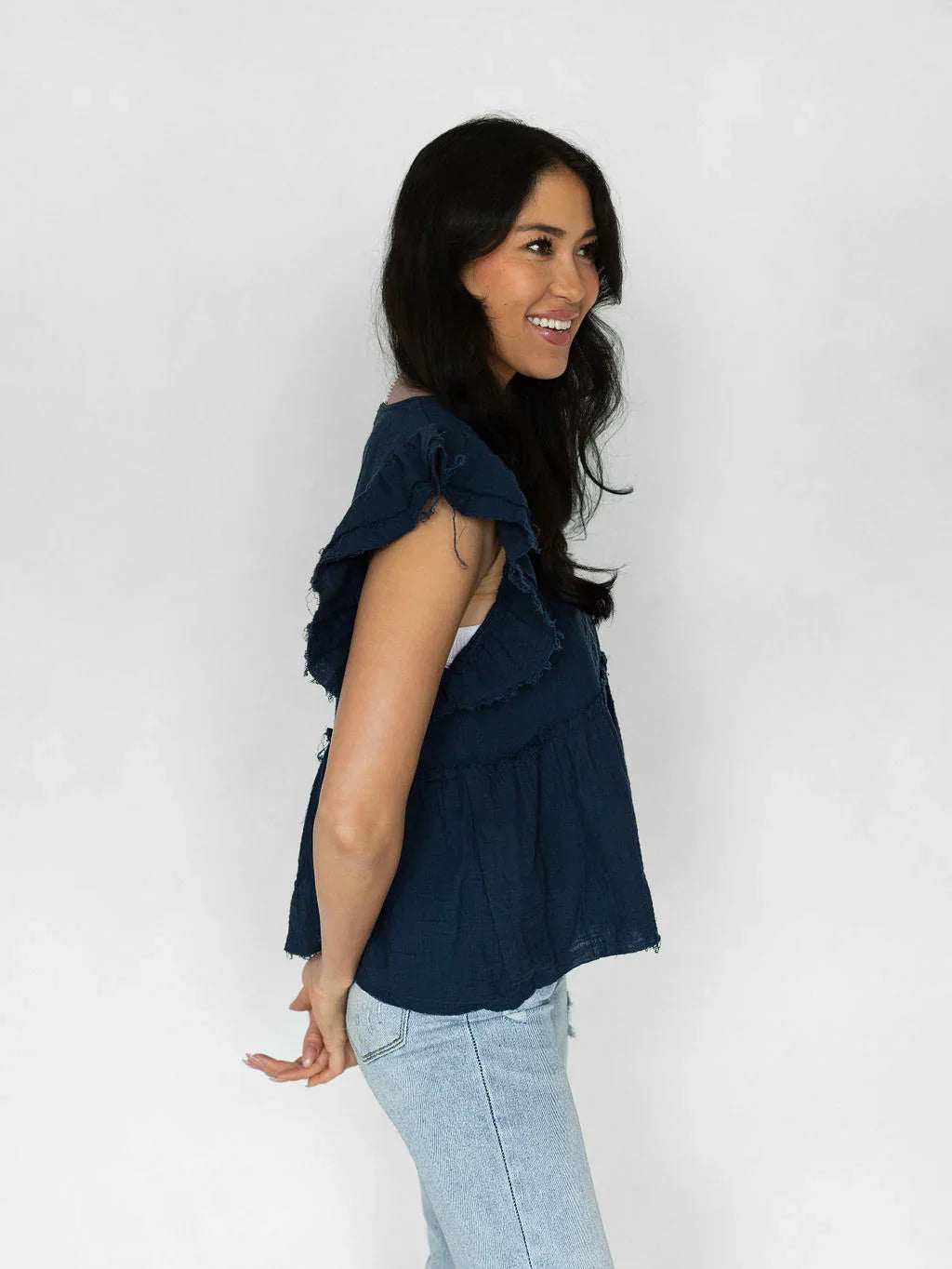 Coastline Top - Navy - Rain of May