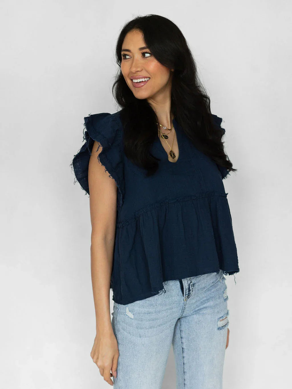 Coastline Top - Navy - Rain of May