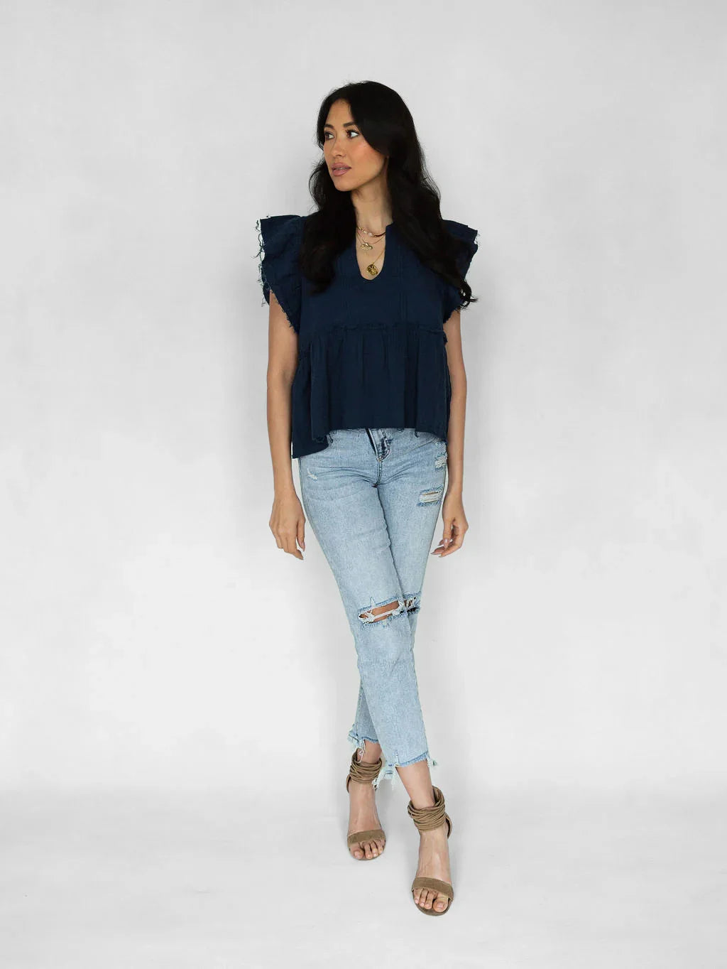 Coastline Top - Navy - Rain of May