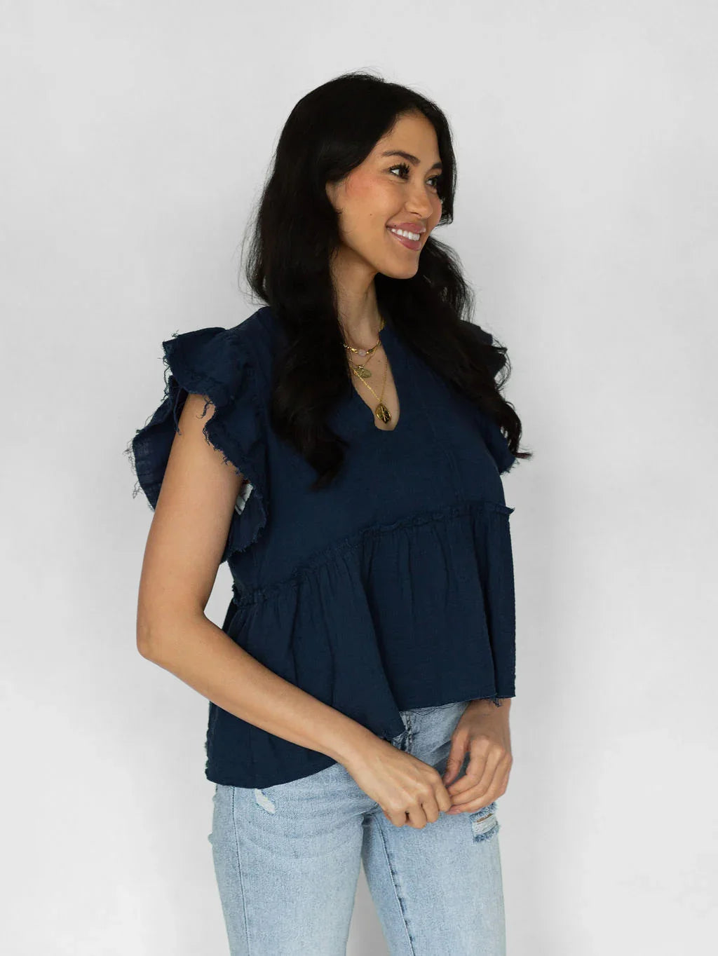 Coastline Top - Navy - Rain of May