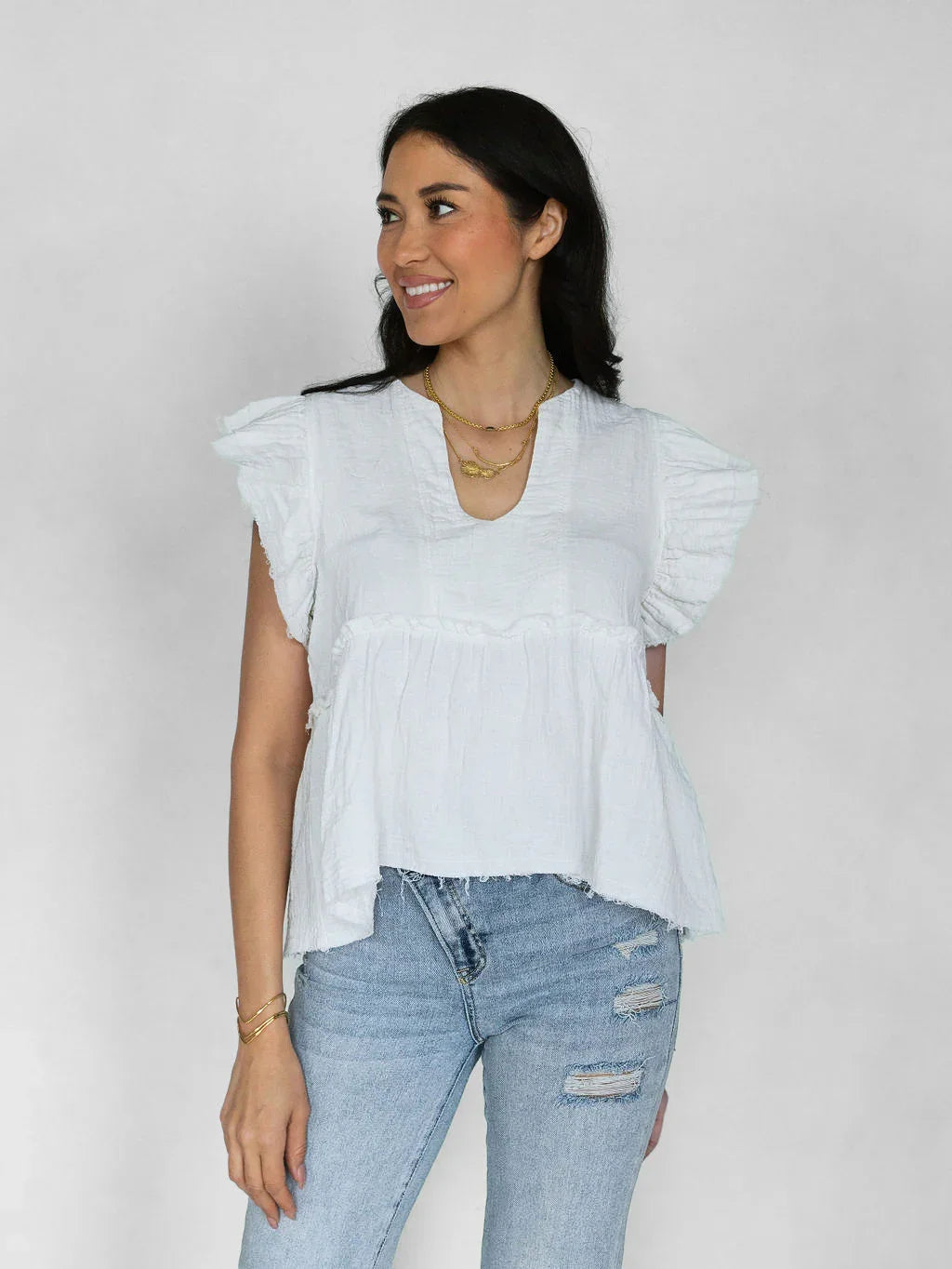 Coastline Top - White - Rain of May