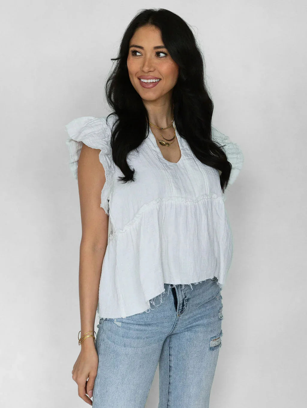 Coastline Top - White - Rain of May