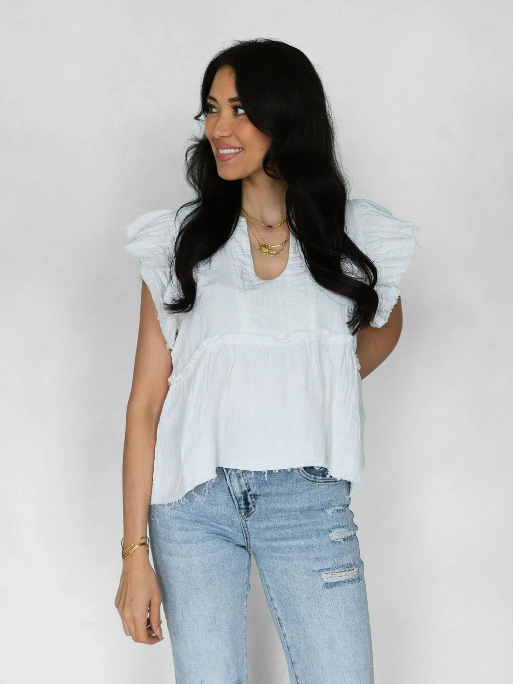 Coastline Top - White - Rain of May