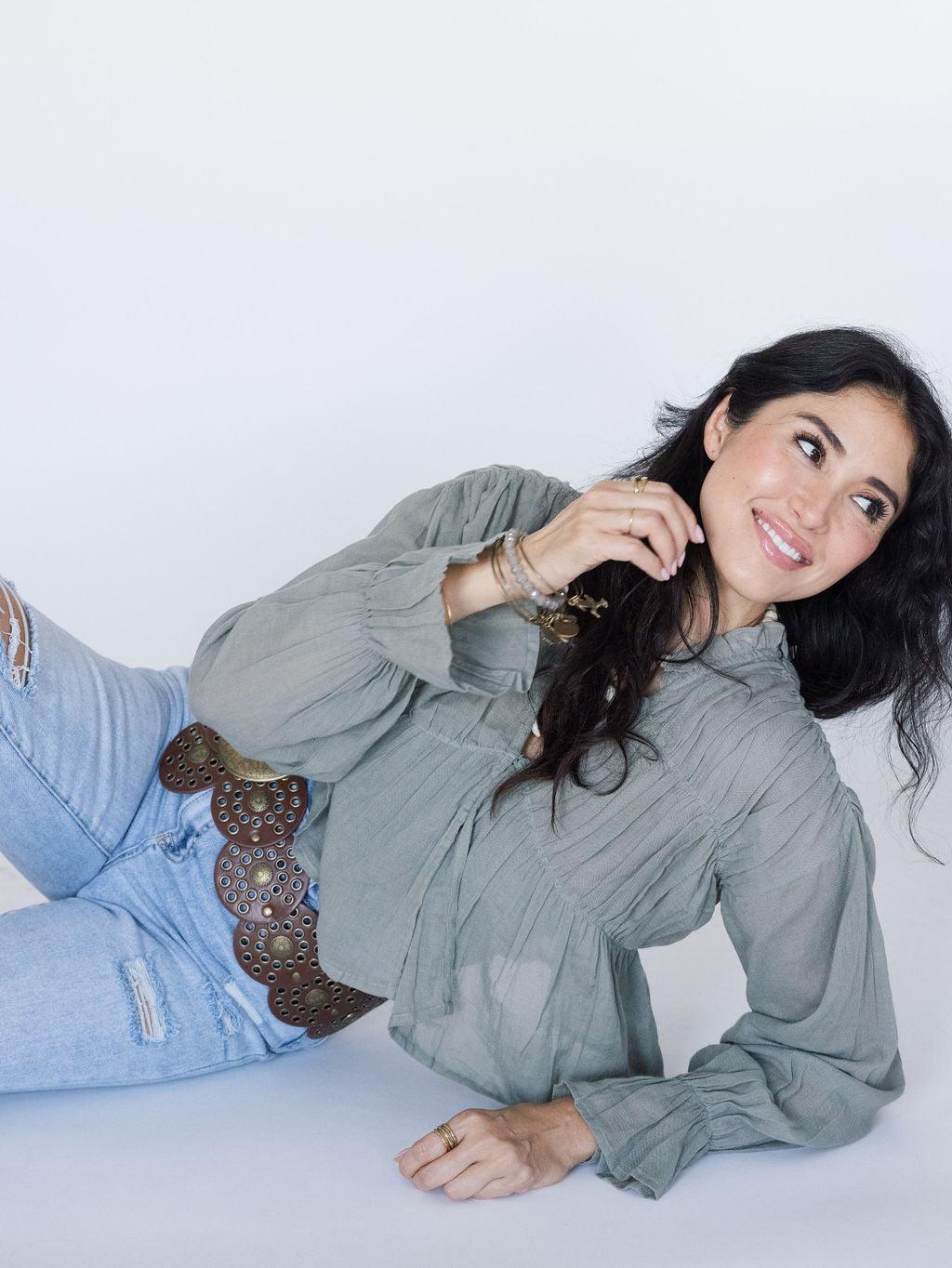 Good Thing Blouse - Green Mist - Rain of May