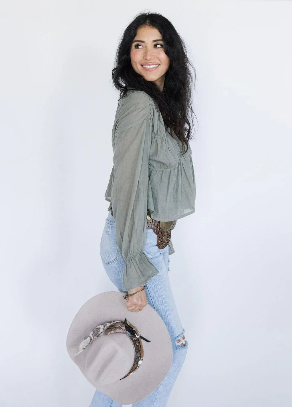 Good Thing Blouse - Green Mist - Rain of May