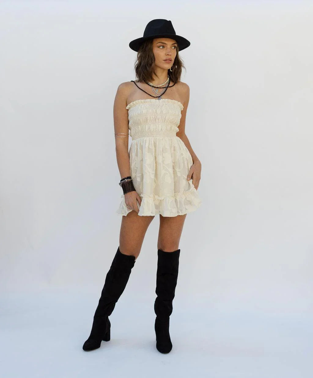 Just Like Heaven Mini Dress - Egret - Rain of May