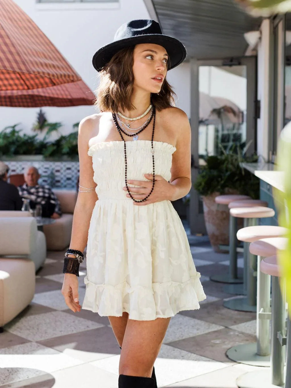 Just Like Heaven Mini Dress - Egret - Rain of May