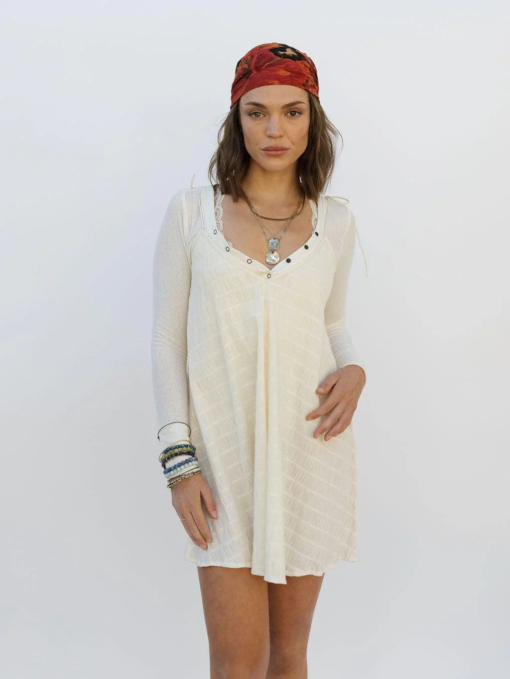 Northern Star Mini Dress - Egret - Rain of May