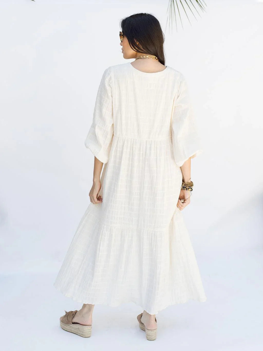 Southern Star Maxi Shirtdress - Egret - Rain of May