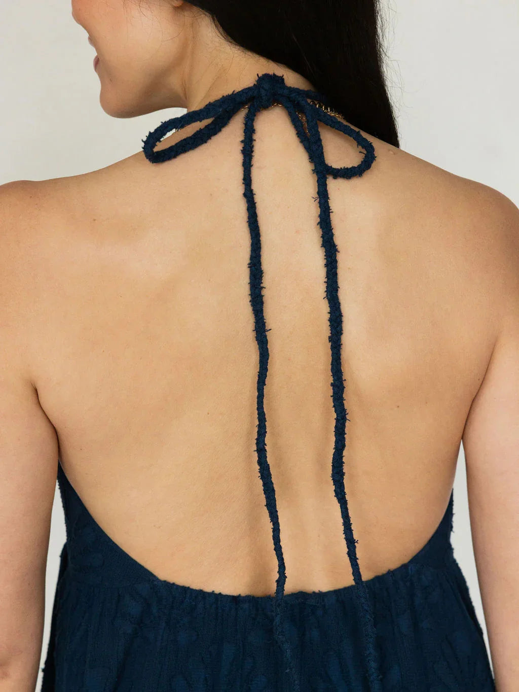 Sweet Nothings Textured Shell Maxi Dress - Navy - Rain of May