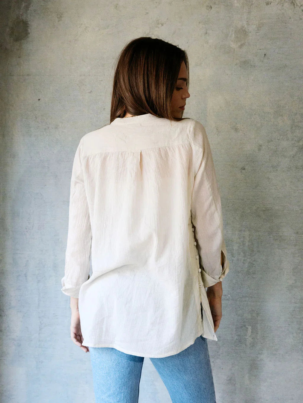 Well Wishes Button Down - Sand - Rain of May