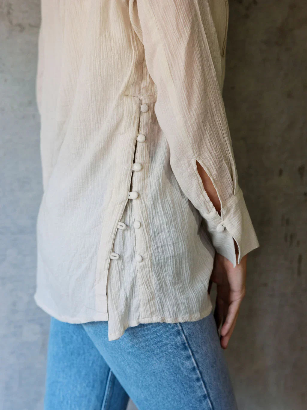 Well Wishes Button Down - Sand - Rain of May