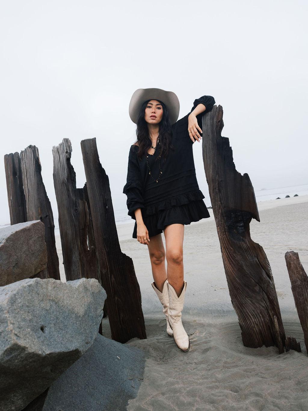 Wilder Days Tunic - Black - Rain of May