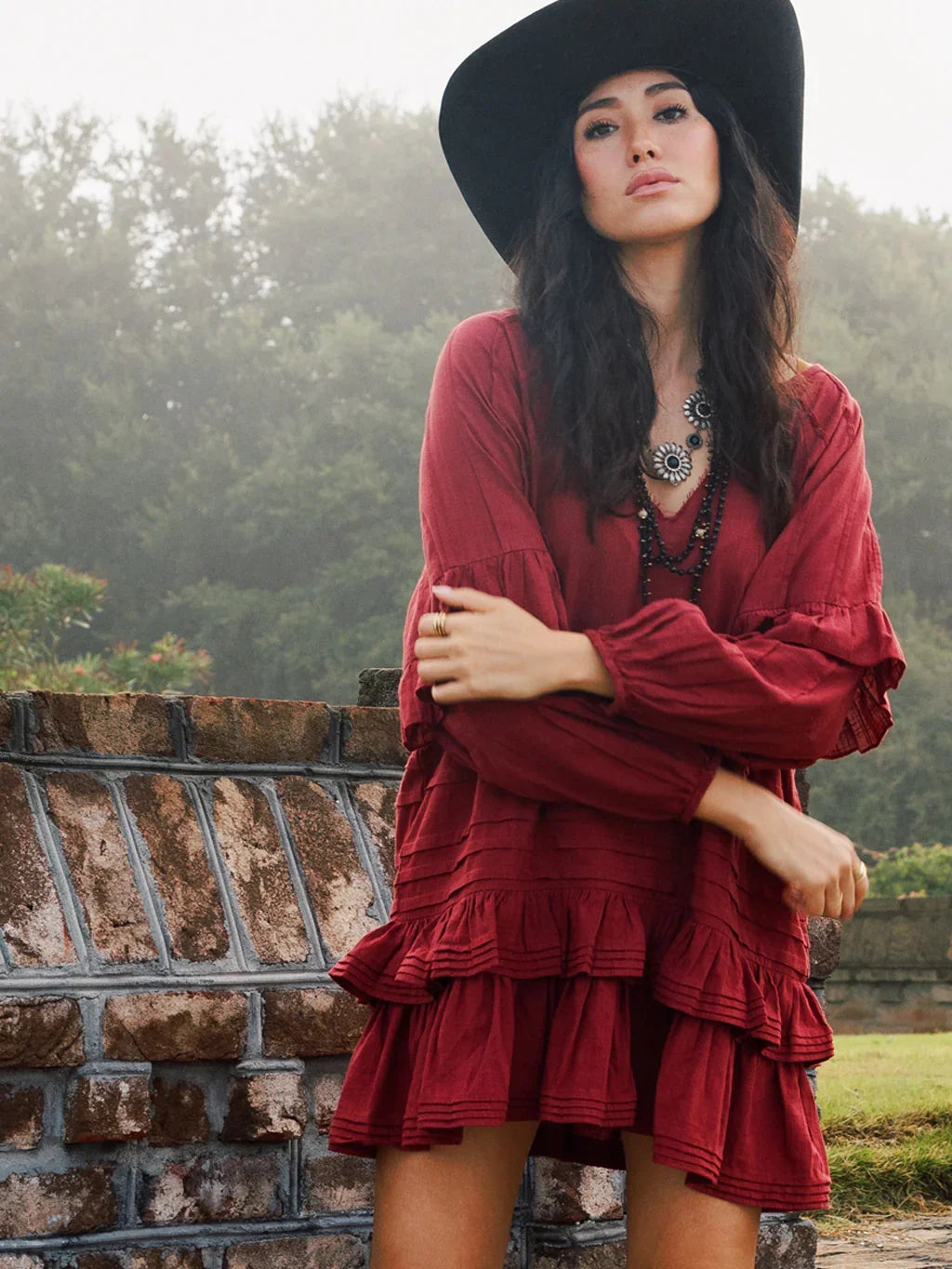 Wilder Days Tunic - Wine - Rain of May
