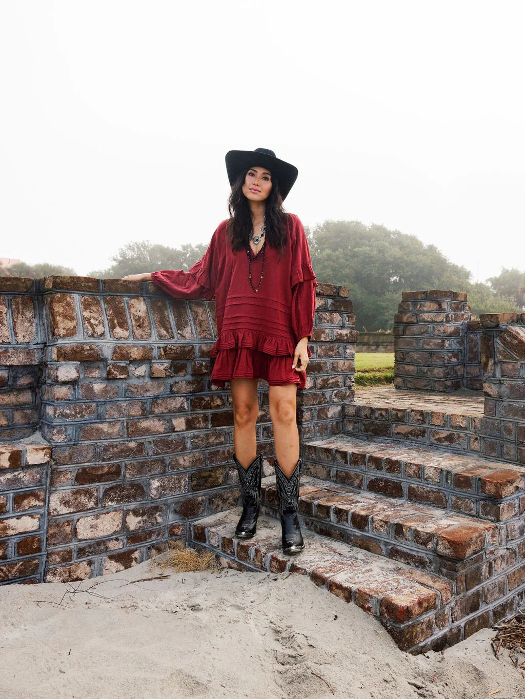 Wilder Days Tunic - Wine - Rain of May