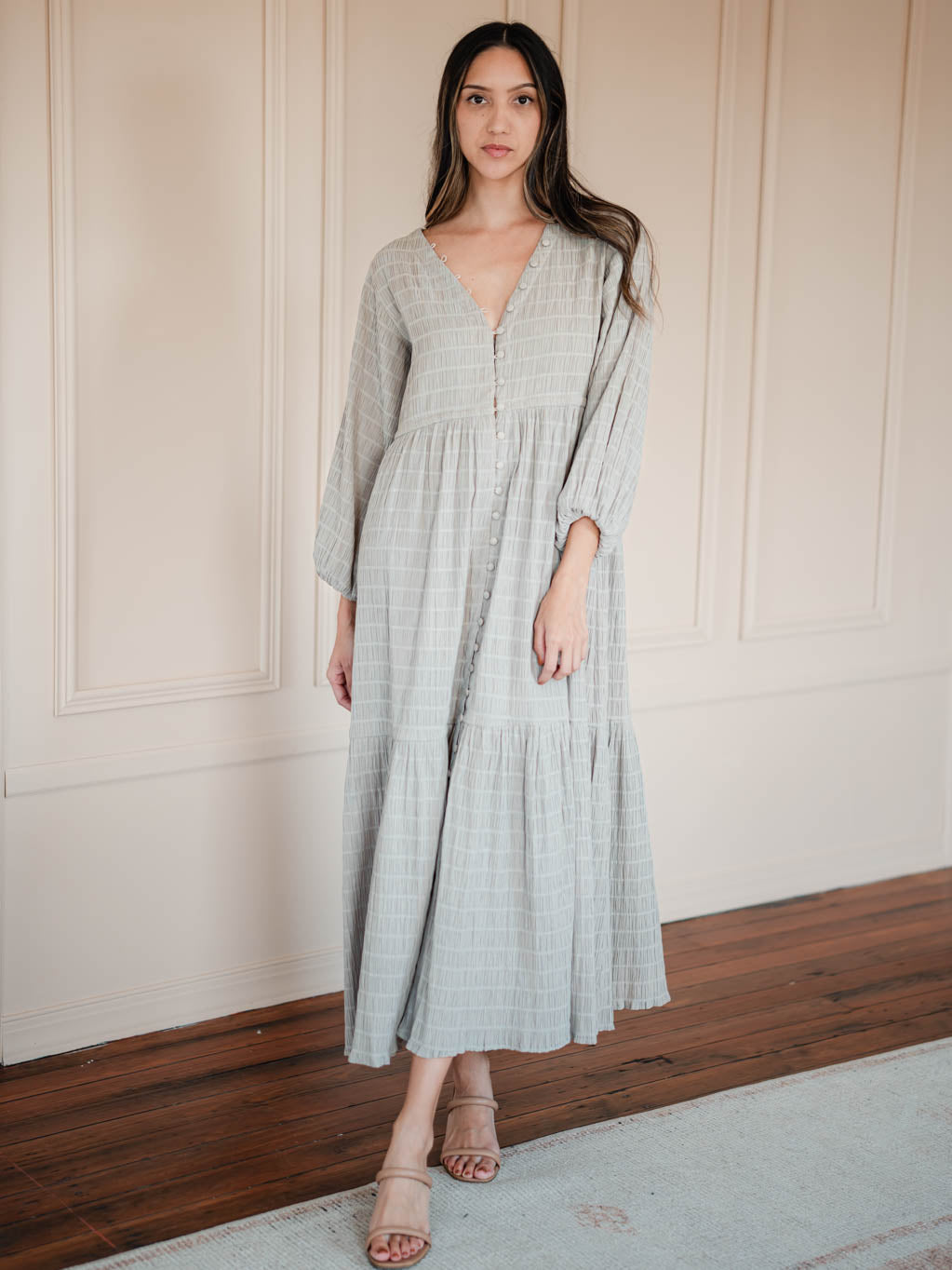 Southern Star Maxi Shirtdress - Silver Lining