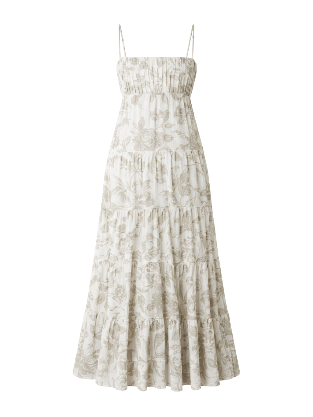 Georgia Floral Maxi Dress - Oatmeal/Beige
