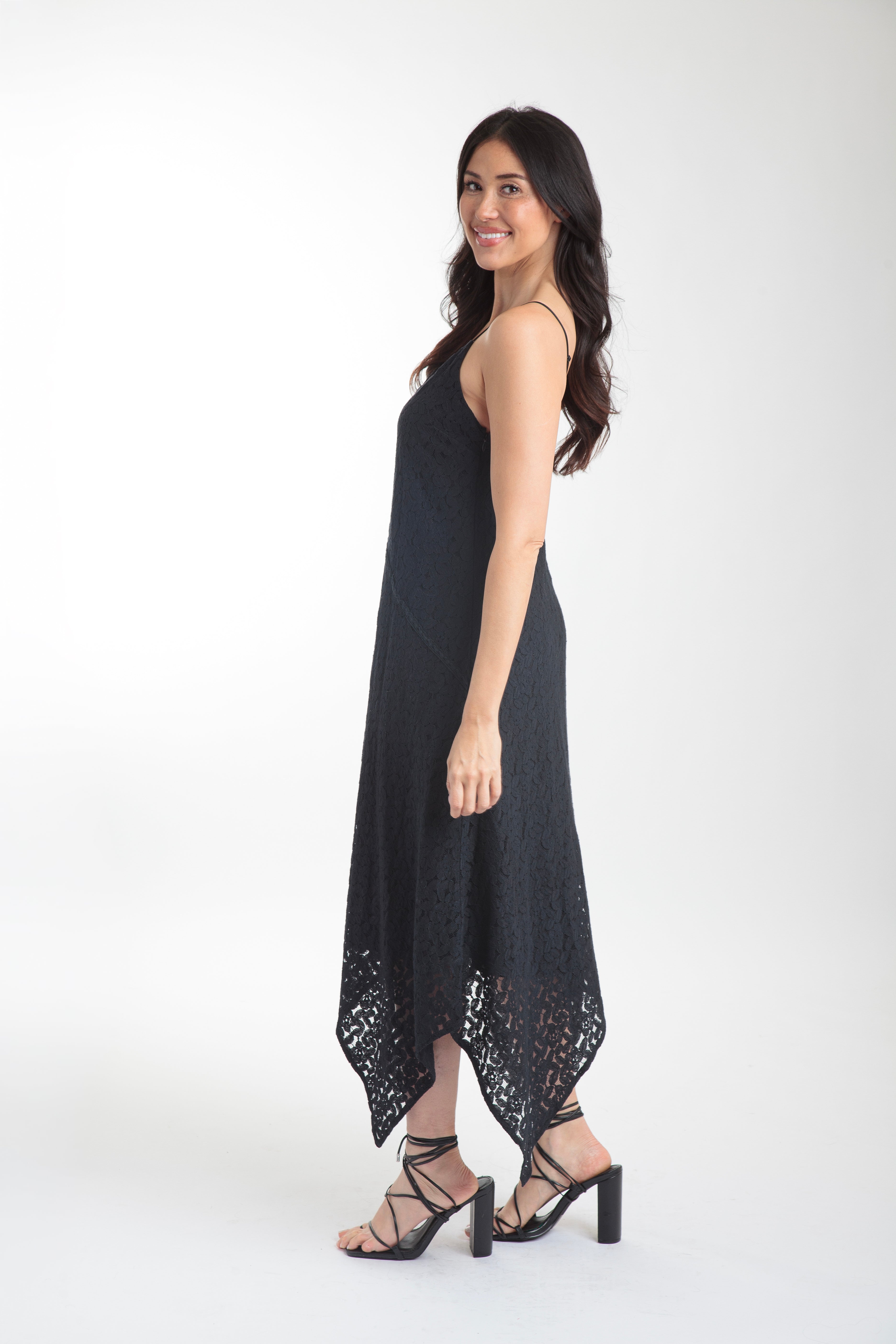 In The Light Lace Midi Dress - Black