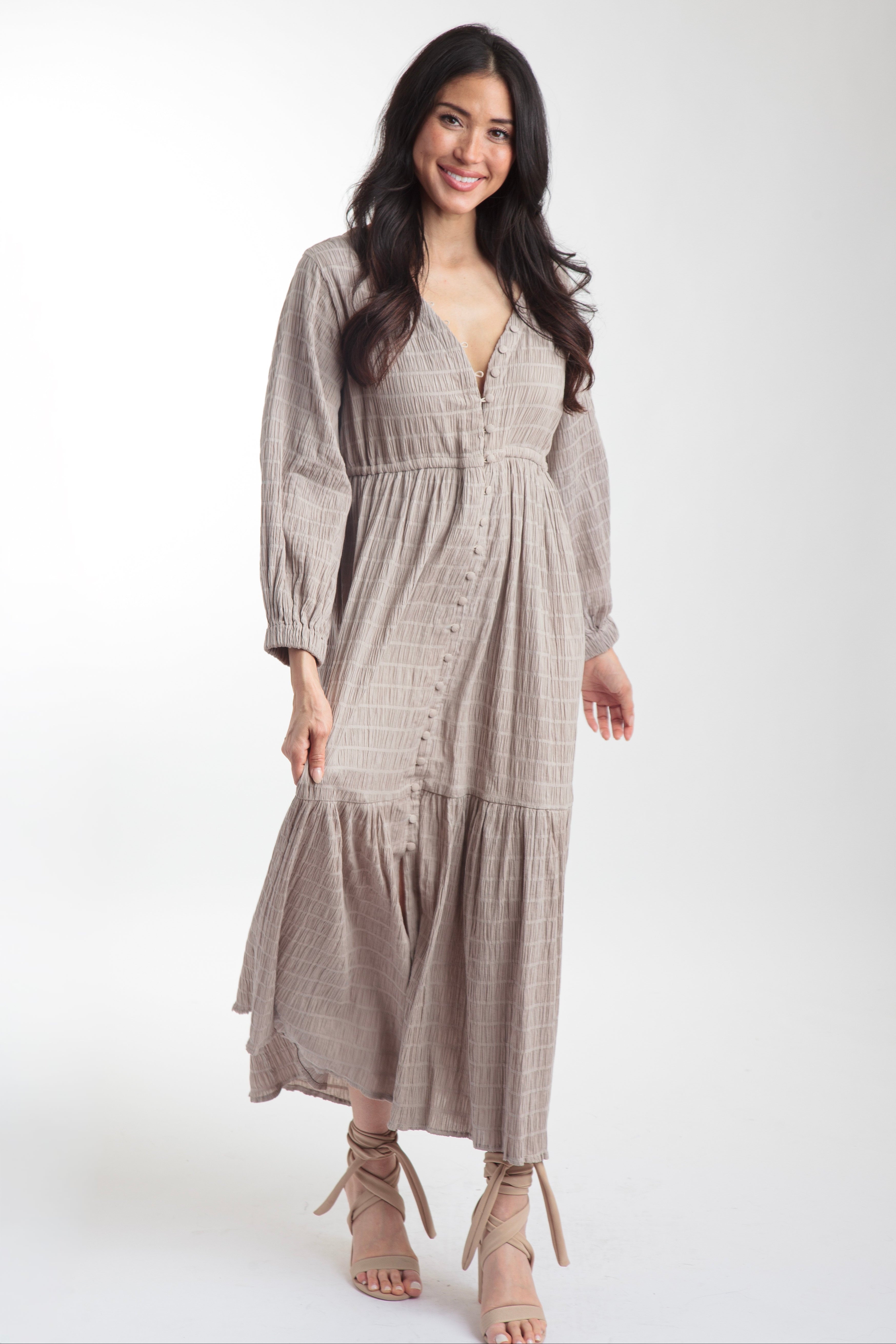 Southern Star Maxi Shirtdress - Silver Lining