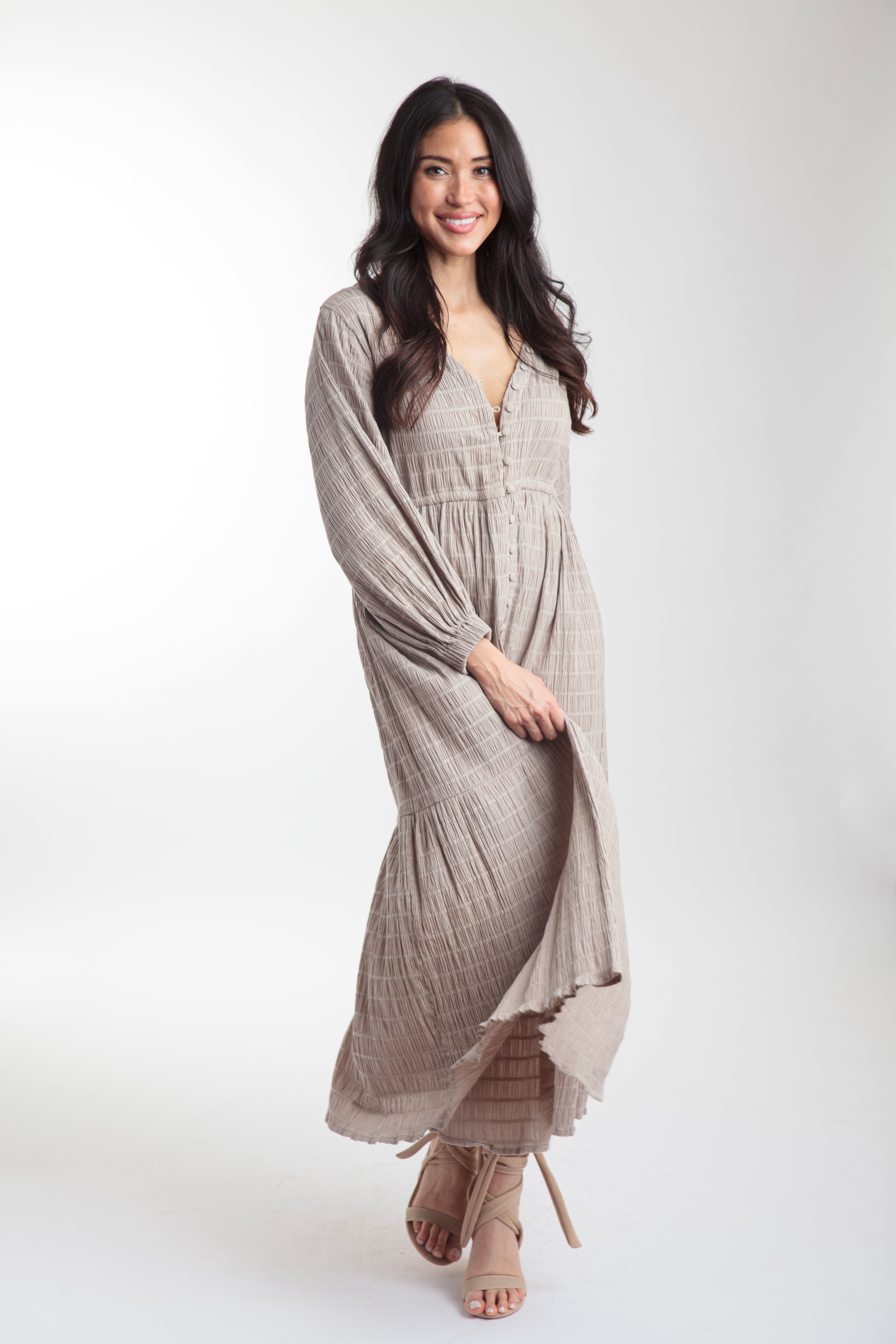 Southern Star Maxi Shirtdress - Silver Lining