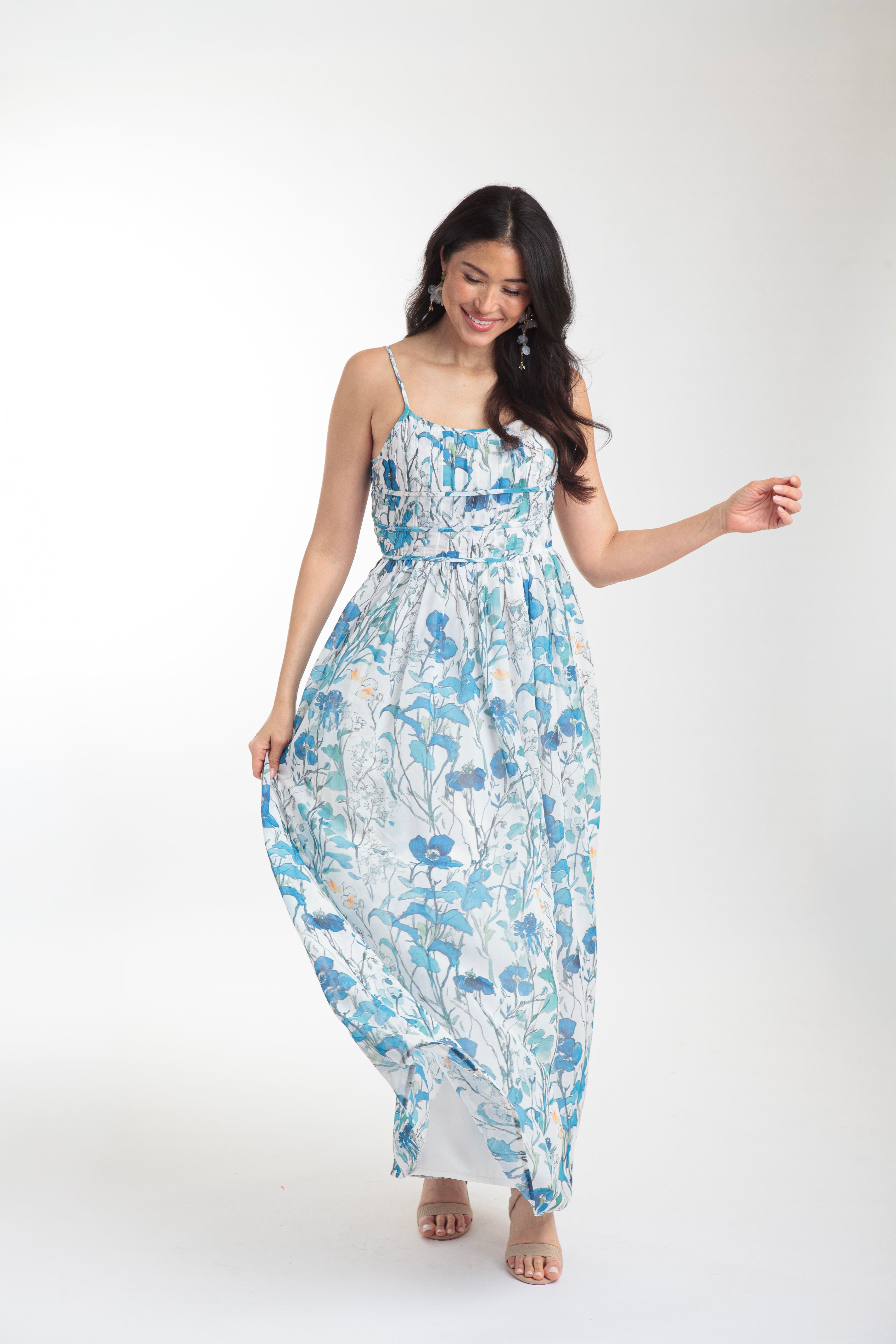 Verona Maxi Dress - Blue Wildflowers