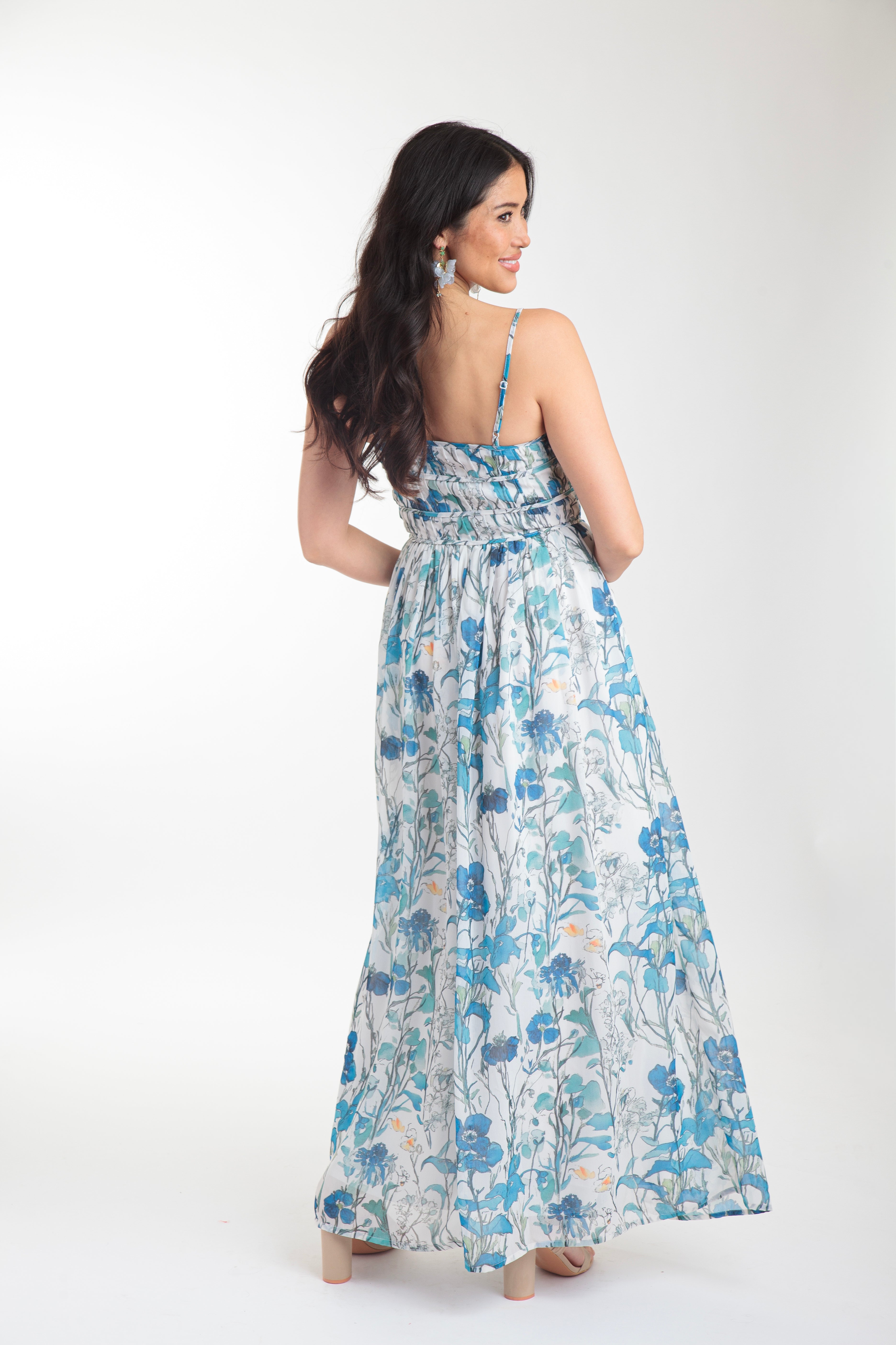 Verona Maxi Dress - Blue Wildflowers