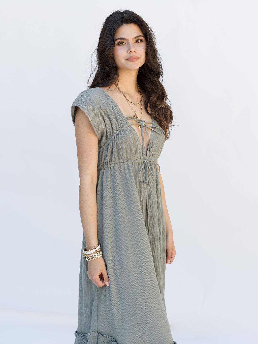 Dreamer Midi Dress - Lily Pad - Rain of May
