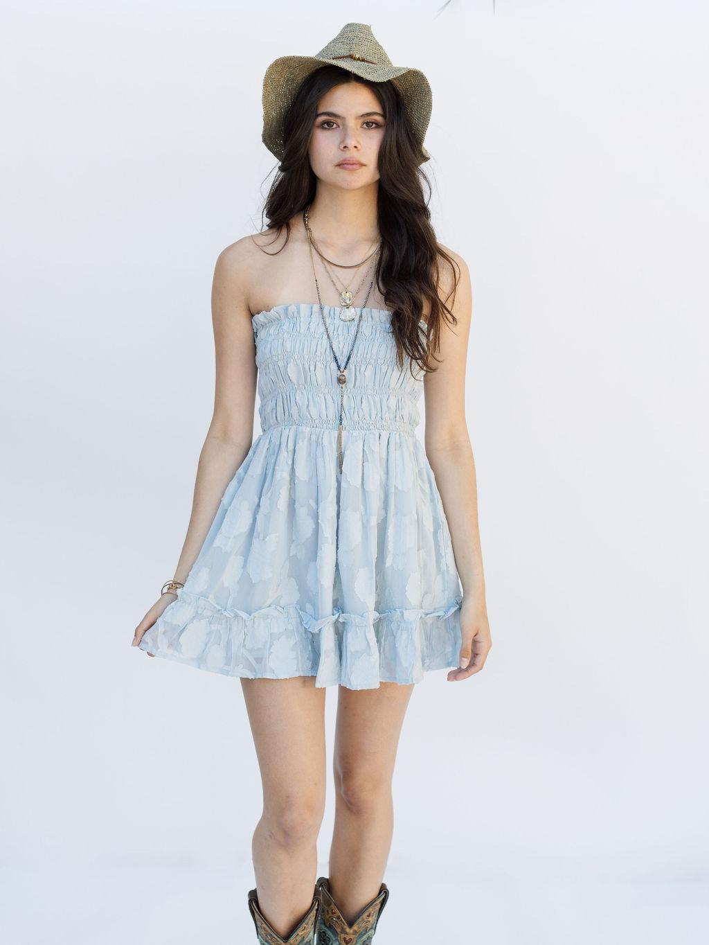 Just Like Heaven Mini Dress - Cloud Blue - Rain of May