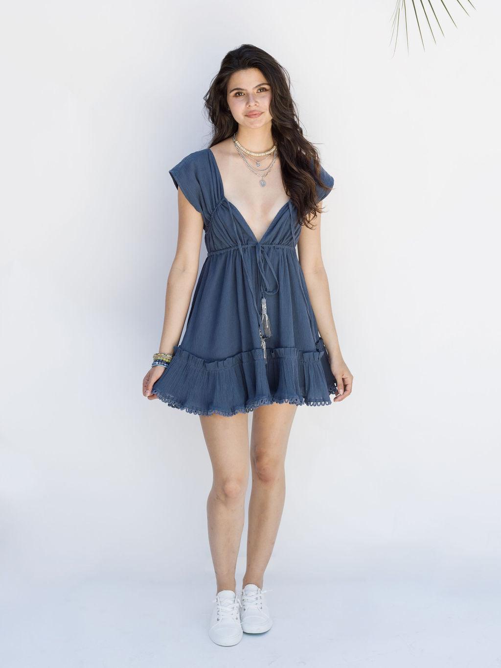 Dreamer Mini Dress - Insignia Blue - Rain of May